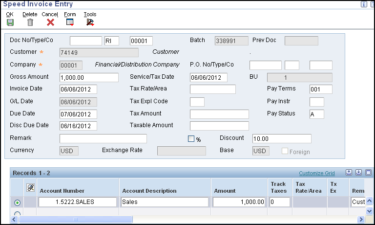 Speed Invoice Entry