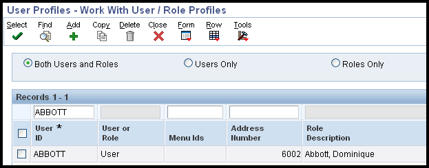 user profile