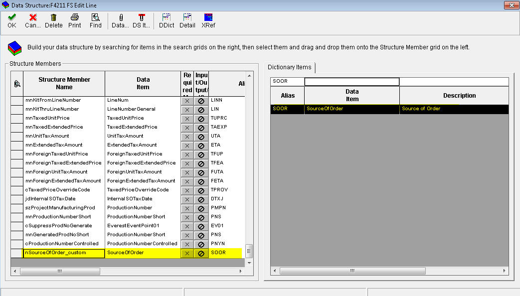 Data Structure Change
