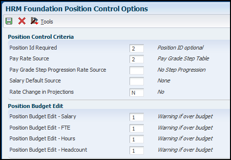 HRM Foundations Position Control Options