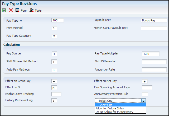 Pay Type Revisions