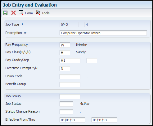 Job Entry and Evaluation