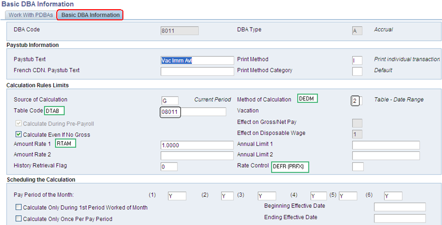 DBA setup