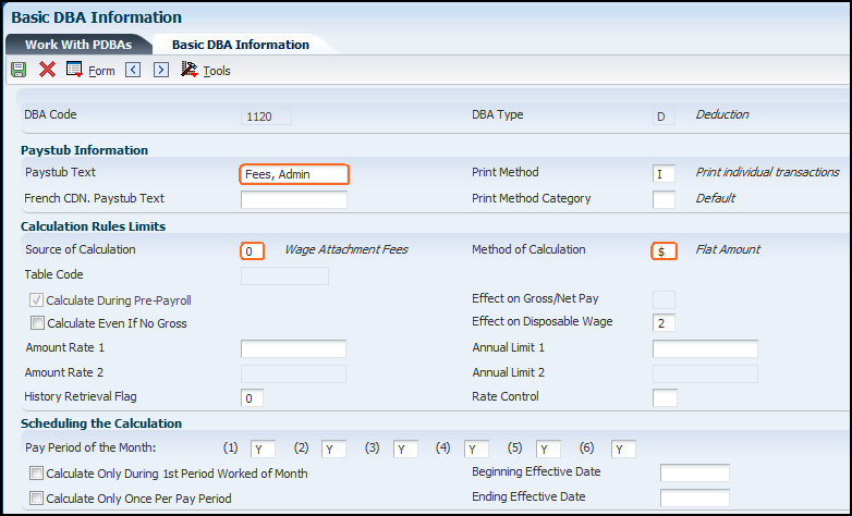 Fee Deduction
