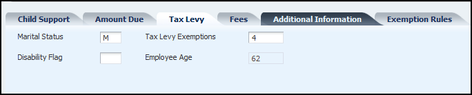 Tax Levy Tab