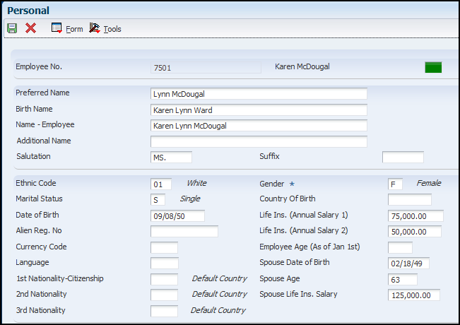 Employee Information - Personal