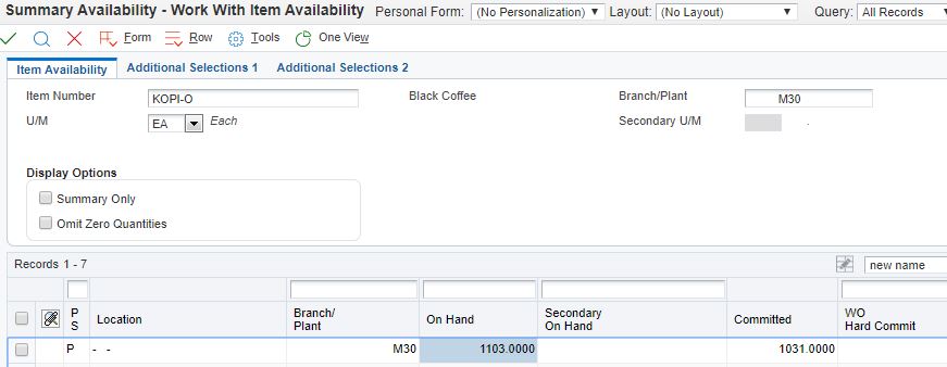 summary availability