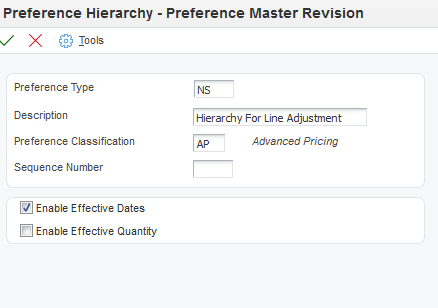 Preference Hierarchu Setup Screen1