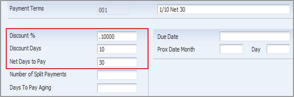 Net Due Date with Payment Terms