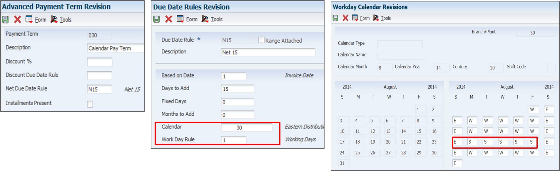 Calendar Work Day Rule