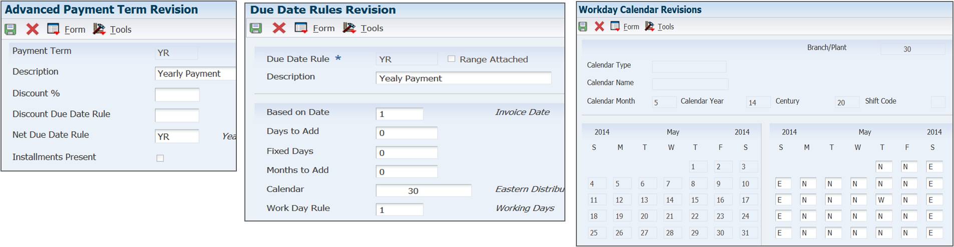 Calendar: Annual Payment