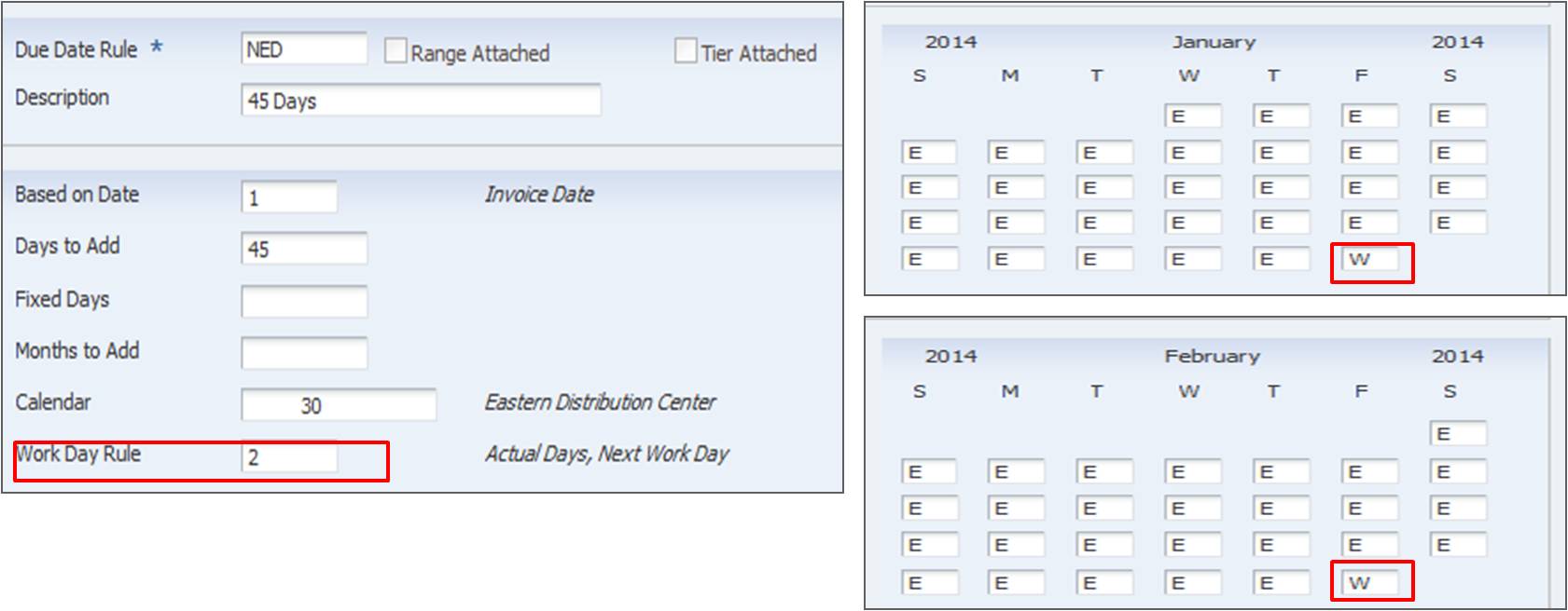 Calendar: Payments Due Last Day of the Month, 45 Days After the Invoice Date