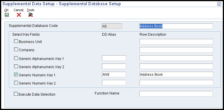 Supplemental Database set up